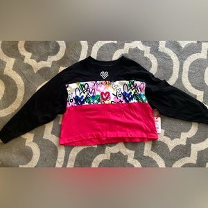 NWT Justice Girls Crop Sweatshirt-Size Large 12/14